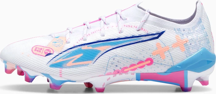 Puma Ultra 5 Ultimate Volume UP FG puma white/luminous blue/poison pink/fizzy melon