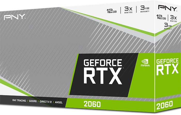 PNY GeForce RTX 2060 12GB Revel Dual Fan, 12GB GDDR6, DVI, HDMI, DP