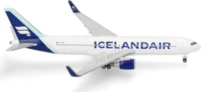 Herpa Icelandair Boeing 767-300 Borreal blue tail stripe TF-ISN Svörtuborgir