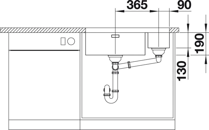 Blanco Andano 500/180-U InFino Unterbau Becken rechts edelstahl