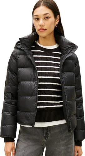 Tommy Hilfiger Regular Fit Puffer Down Hooded Jacke schwarz (Damen)