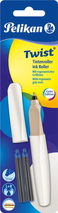 Pelikan Twist Tintenroller (Mine) white pearl, Rechts- und Linkshänder, Blister