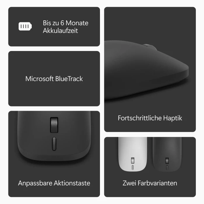 Microsoft Surface Mouse 2. Edition, schwarz, Bluetooth