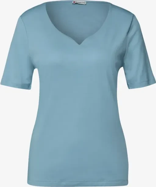 Street One Herzausschnitt T-Shirt kurzarm glacier blue (Damen)