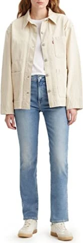 Levi's 724 High Rise Straight Jeans light indigo worn in (Damen)