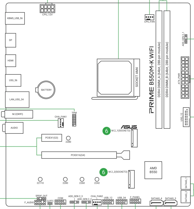 ASUS Prime B550M-K WIFI (AMD AM4)