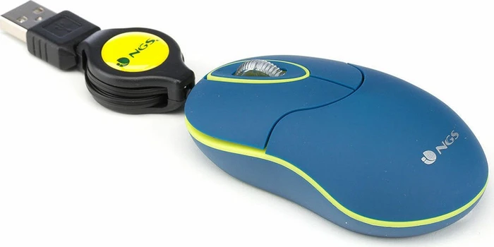 NGS Sin Laptop Mouse with Retractable Cable blau, USB