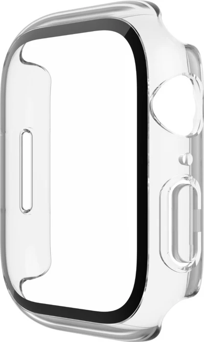 Belkin ScreenForce antimikrobieller TemperedCurve 2-in-1-Displayschutz mit Schutzrand für Apple Watch (44mm/45mm) transparent