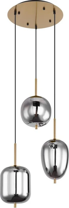 Globo Blacky I Hängeleuchte 3-flammig messing