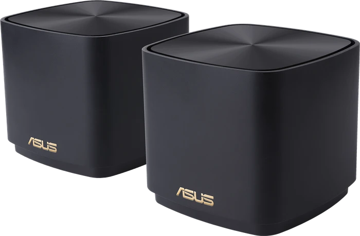 ASUS ZenWiFi AX Mini XD4 Plus, AX1800, schwarz, Router und Repeater Set, 2er-Bundle