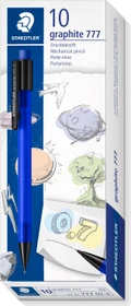 Staedtler graphite 777 Druckbleistift B 0.7mm graphit, blau, Radierer, 10er-Pack