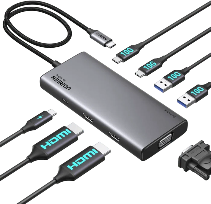 Ugreen Revodok Pro 308 - VGA, USB-C 3.1 [Stecker]