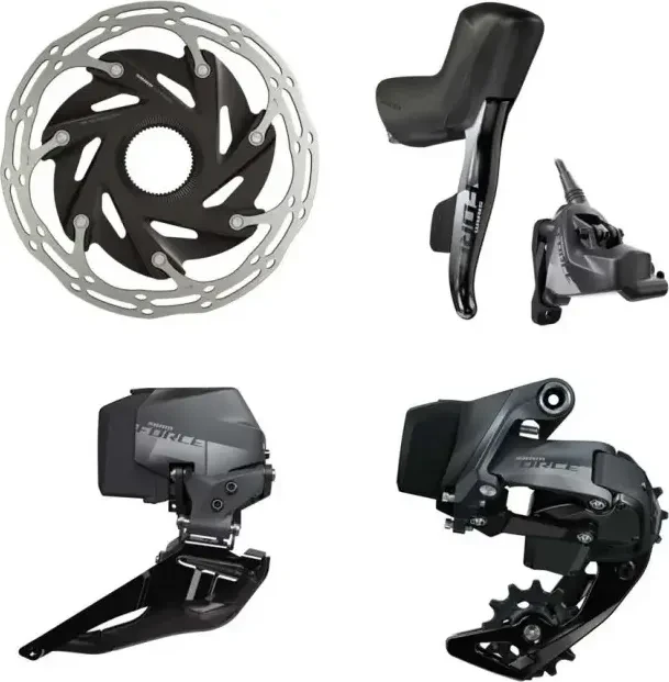 SRAM Force eTap AXS HRD mit hydraulischen Scheibenbremsen Komplettgruppe 2x12
