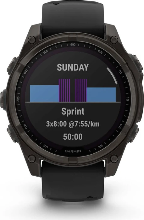 Garmin Fenix 8 47mm Sapphire Solar carbon grey/black-pebble grey silicone