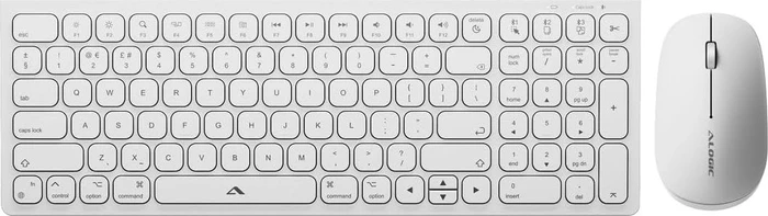 Alogic Echelon Compact Rechargeable Wireless Mouse and Keyboard Combo for Mac, weiß, USB/Bluetooth, UK