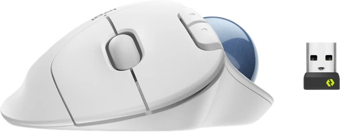 Logitech Ergo M575 Wireless Trackball for Business, grauweiß, Logi Bolt, Bluetooth