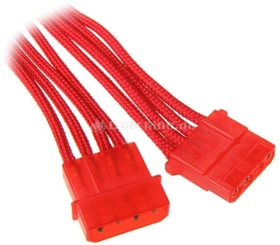 BitFenix Alchemy 4-Pin Molex Verlängerung 45cm, sleeved rot/rot (BFA-MSC-MM45RR-RP)