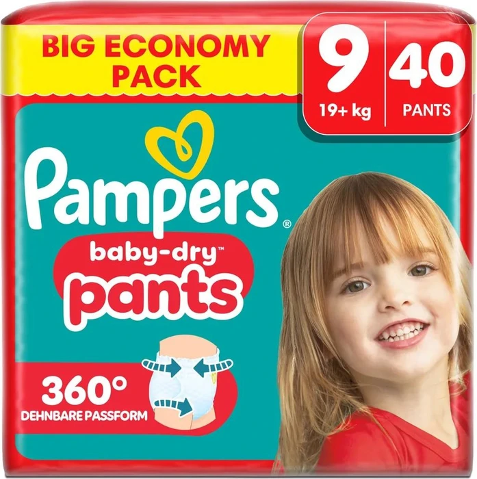 Pampers Baby-Dry pants Gr.9 Einwegwindel, 19+kg, 40 Stück