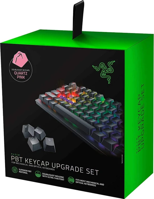 Razer Keycap Upgrade Set, Kunststoff (PBT) Double-Shot, Quartz Pink, rosa, 120 Tasten, ISO-UK, ANSI-US
