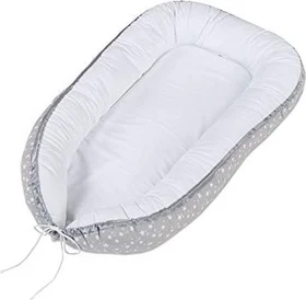 Babybay Piqué Kuschelnest sterne perlgrau/weiß