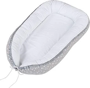 Babybay Piqué Kuschelnest sterne perlgrau/weiß