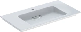 Geberit ONE Möbelwaschtisch Abgang horizontal 90cm, Hahnloch mittig, weiß/KeraTect