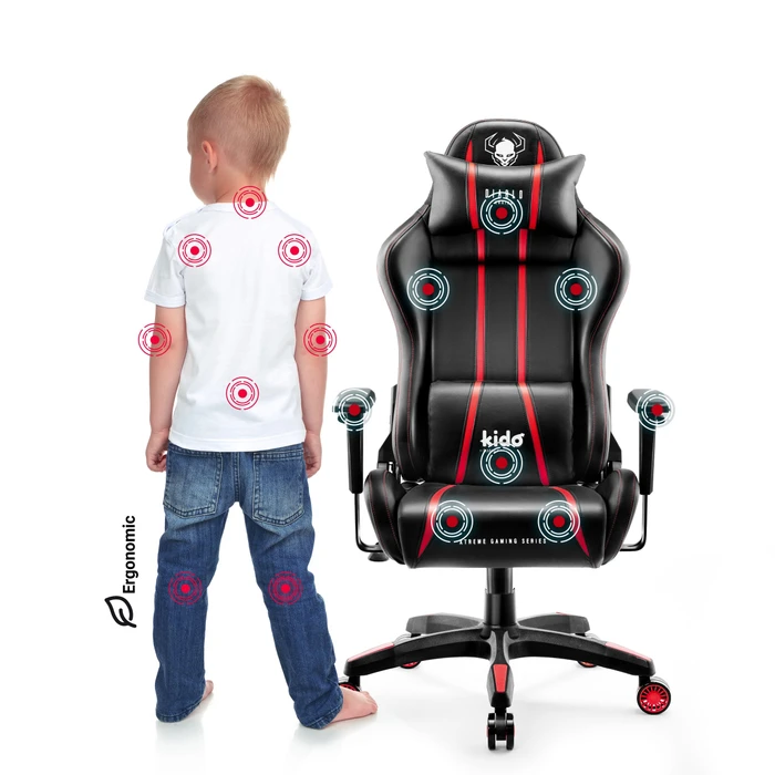 Diablo Chairs X-One 2.0 Kido Kinder-Gamingstuhl, schwarz/rot