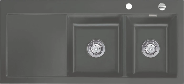 systemceram Mera Double Einbau Becken rechts lava