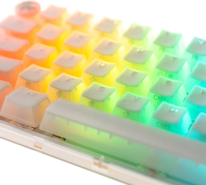 Ducky One 3 Mini PBT, LEDs RGB, Aura White, MX SILENT RGB RED, USB, US