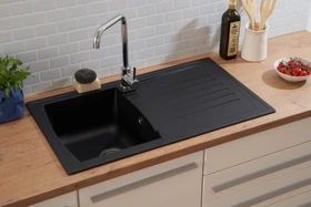 Respekta Boston 860x500mm Einbau Becken reversibel schwarz