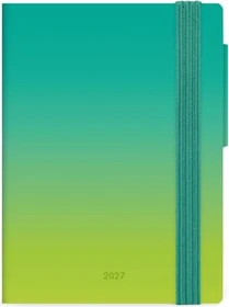Legami Terminplaner für 12 Monate Shades of Green 2027, liniert, Kunststoff-Cover, mehrfarbig, 128 Blatt