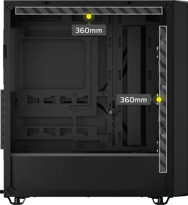 Corsair 3200D RS ARGB, schwarz, Glasfenster