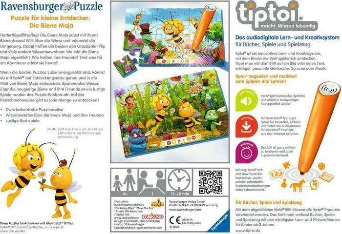 Ravensburger tiptoi Puzzle: Puzzle für kleine Entdecker: Biene Maja