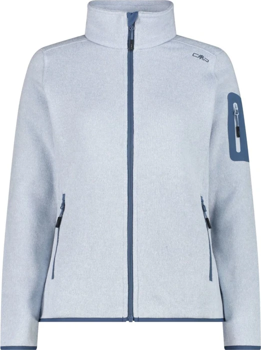 CMP Knit Tech Melange Fleece Jacke sky/bianco (Damen)
