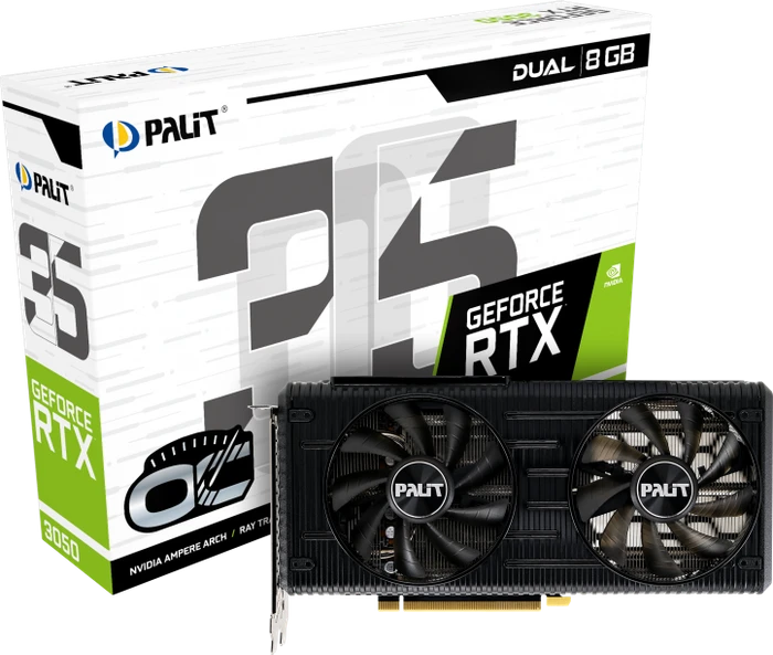 Palit GeForce RTX 3050 Dual OC, 8GB GDDR6, HDMI, 3x DP