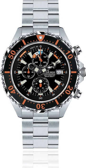 Chris Benz Depthmeter Chronograph 300m Taucheruhr korallenorange
