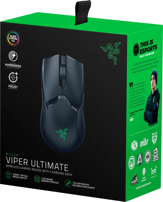 Razer Viper Ultimate mit Ladestation, Classic schwarz, USB