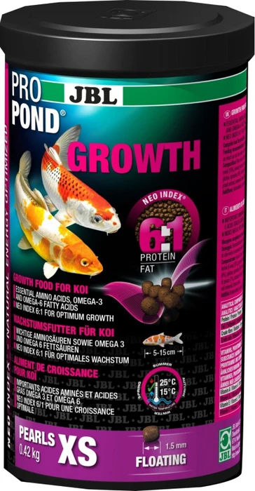 JBL ProPond Growth Pearls XS Wachstumsfutter für sehr kleine Koi, 420g, 1l