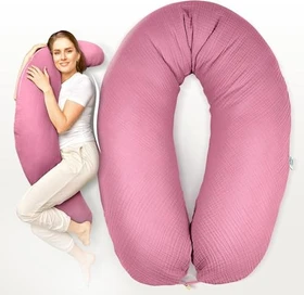 Sei Design XXL Musselin Stillkissen 190x30cm berry
