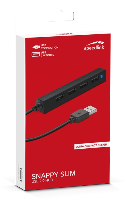 Speedlink Snappy Slim 4-Port USB-Hub passiv, USB-A 2.0 [Stecker]