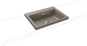 Kaldewei Puro 3154 Aufsatzwaschtisch 60x46x4cm, Perl-Effekt, warm grey 60