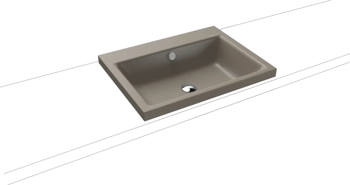 Kaldewei Puro 3154 Aufsatzwaschtisch 60x46x4cm, Perl-Effekt, warm grey 60