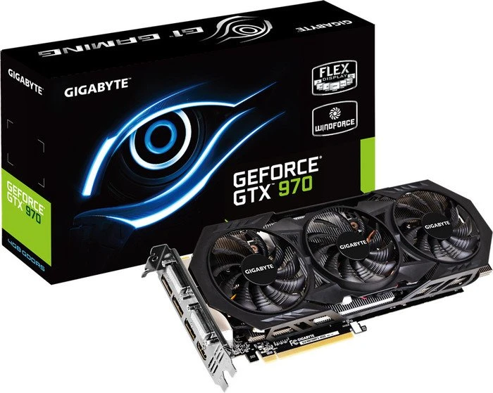 GIGABYTE GeForce GTX 970 Windforce 3X, 4GB GDDR5, 2x DVI, HDMI, 3x DP