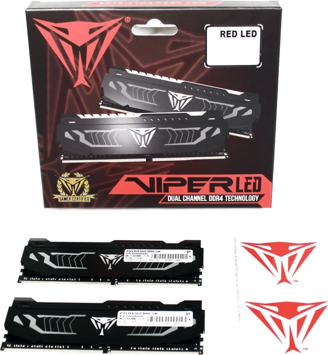 Patriot Viper LED rot UDIMM 16GB Kit, DDR4-2666, CL15-17-17-35