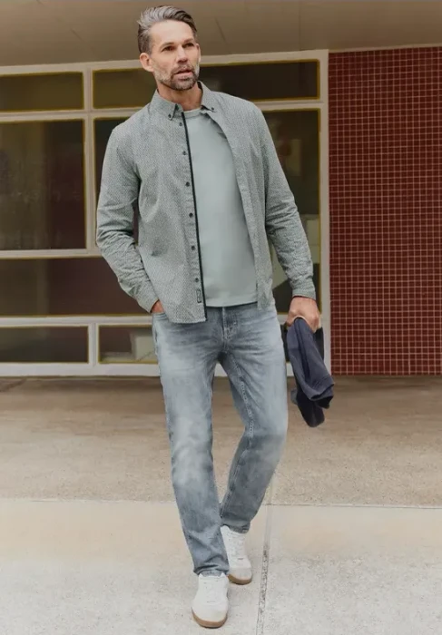 Street One Player Jeans light grey random wash (Herren)