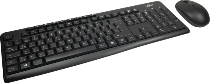 Inter-Tech KB-208-II kabelloses Desktop-Set schwarz, USB, DE