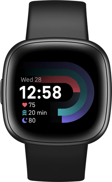 Fitbit Versa 4 Aktivitäts-Tracker schwarz/aluminium graphit