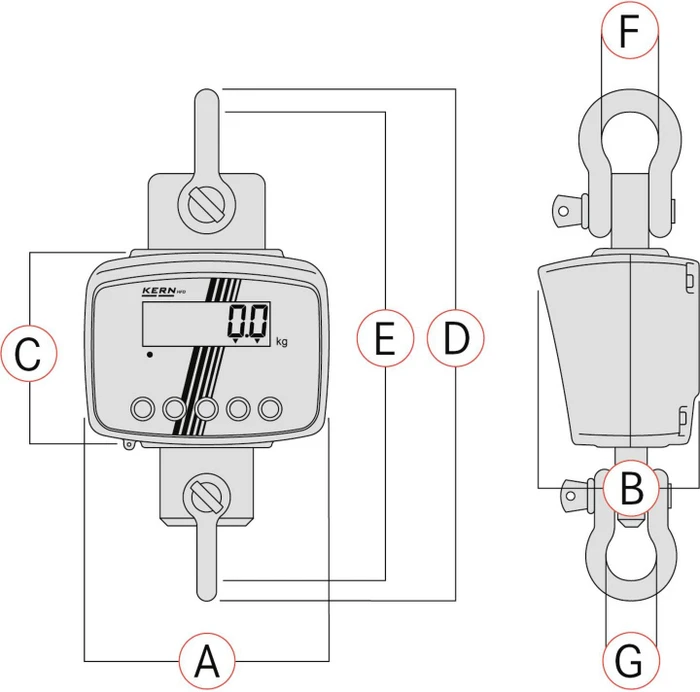 Kern HFD 600K-1M, Hängewaage, 600kg, 200g