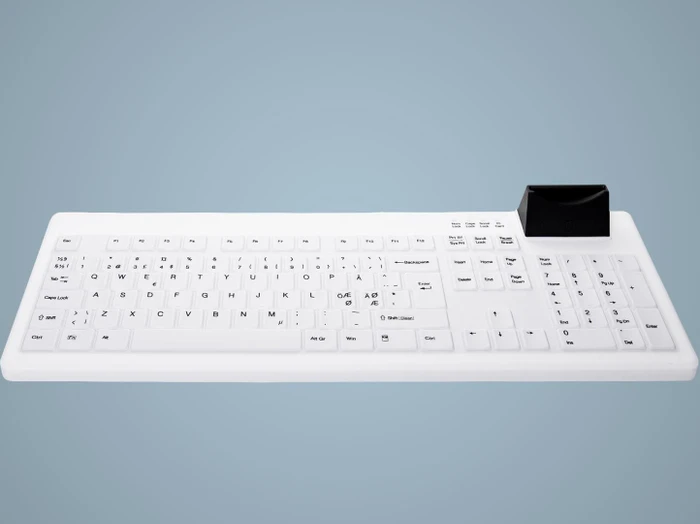 Contour Design Active Key Hygiene-Tastatur mit Chipkartenleser, weiß, USB, DE