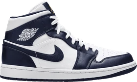 Nike Air Jordan 1 Mid white/obsidian/metallic gold (Herren)